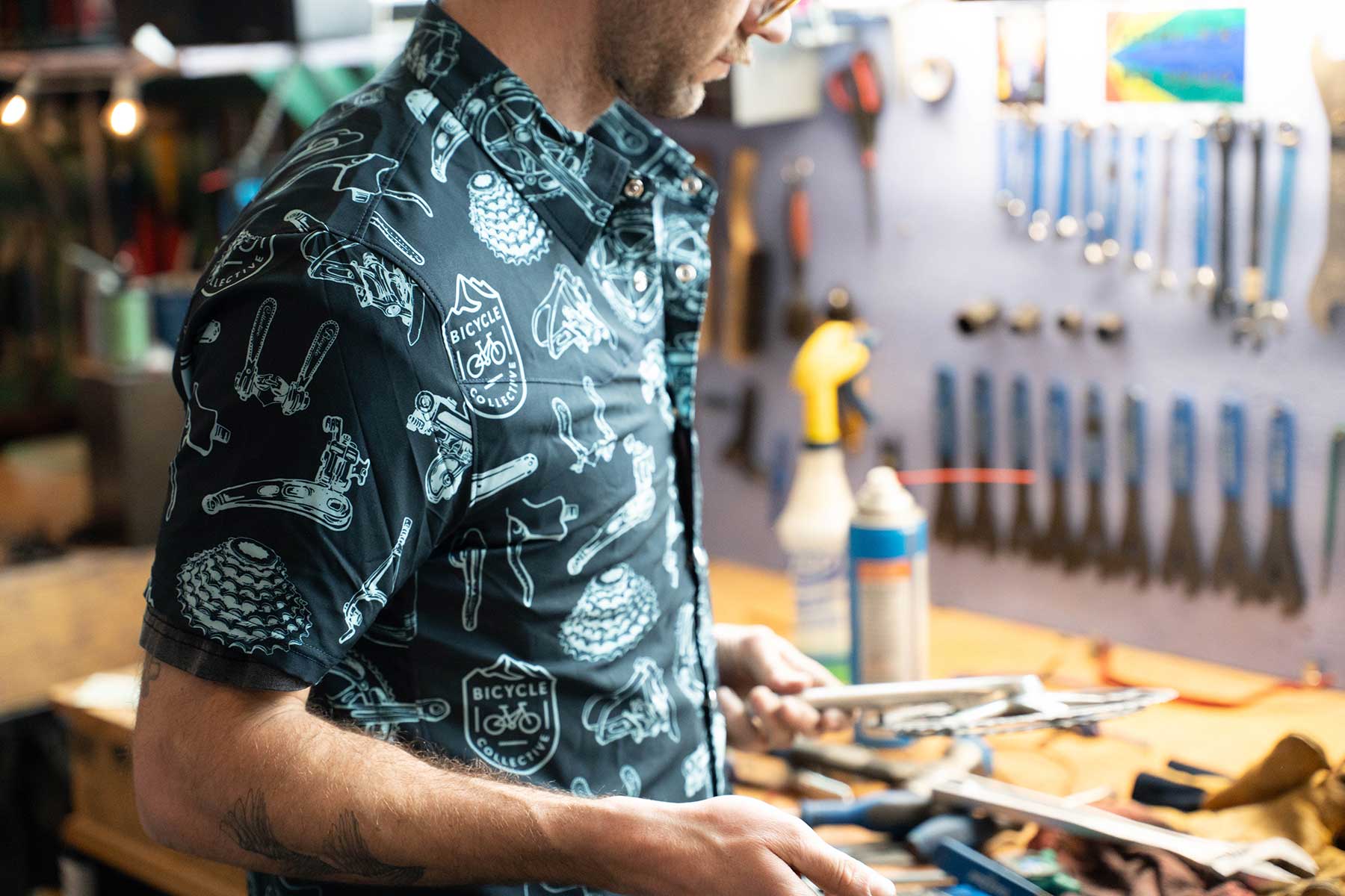 Bicycle Collective Mens Button Up Mechanic Shirt - Image 3